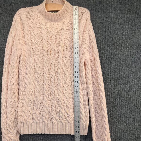 Lauren Ralph Lauren Women's Hand Knit Fisherman Cable Knit Sweater Pink Size L - Picture 10 of 13